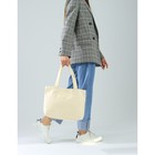 Сумка женская на магнитной кнопке, цвет молочный - фото 41294444