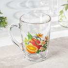 Кружка стеклянная «Тропические фрукты», 300 мл, рисунок МИКС - Фото 1