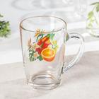 Кружка стеклянная «Тропические фрукты», 300 мл, рисунок МИКС - Фото 2