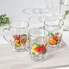Кружка стеклянная «Тропические фрукты», 300 мл, рисунок МИКС - Фото 3