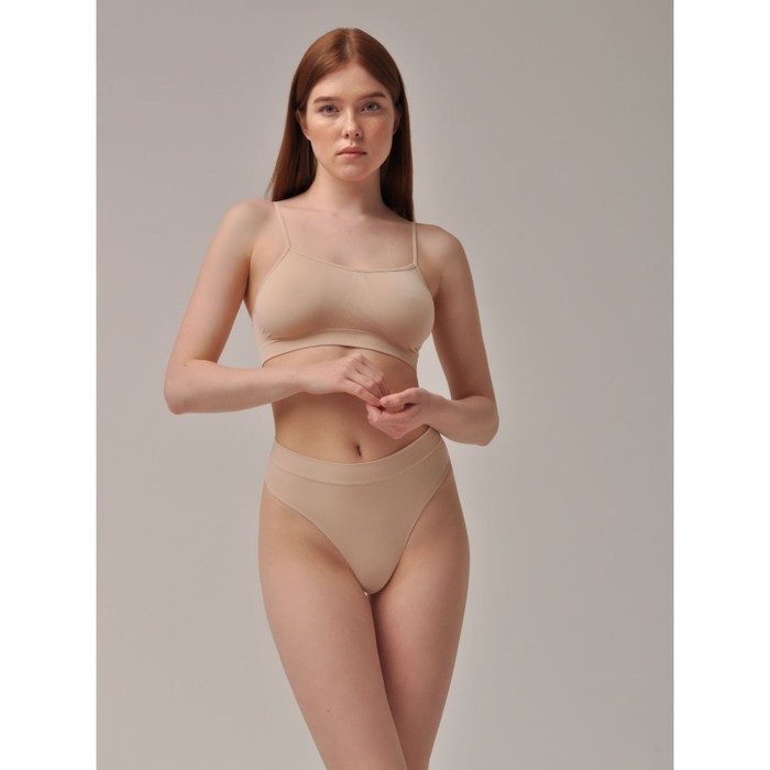 Трусы стринги женские с высокой посадкой String, размер 44-46, цвет телесный - Фото 1