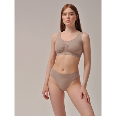 Трусы стринги женские с высокой посадкой String, размер 44-46, цвет льняной