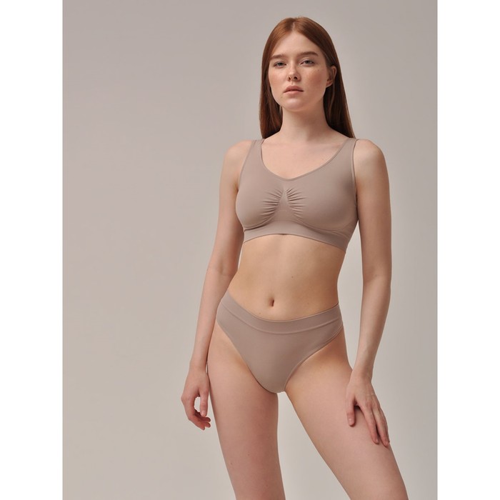 Трусы стринги женские с высокой посадкой String, размер 48-50, цвет льняной - Фото 1