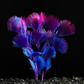 Растение искусственное аквариумное, 3 х 9 см, фиолетово-розовое