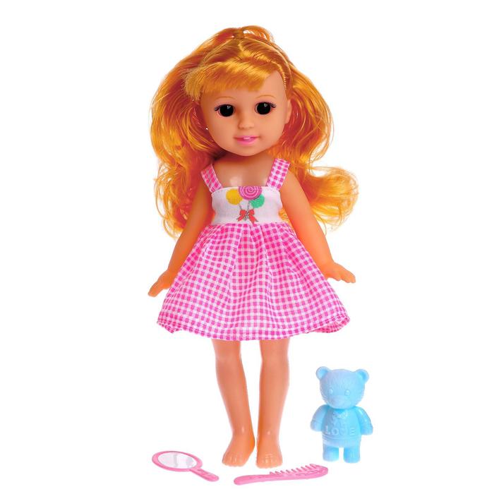 Кукла классическая «Света» в платье, с игрушкой и аксессуарами МИКС - фото 1905851026