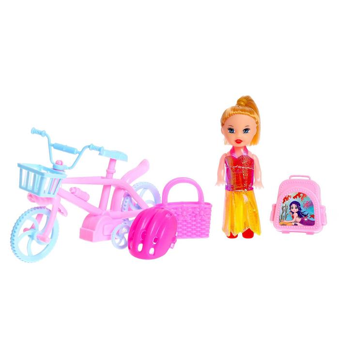 Кукла малышка «Катя» с велосипедом и аксессуарами МИКС 51144