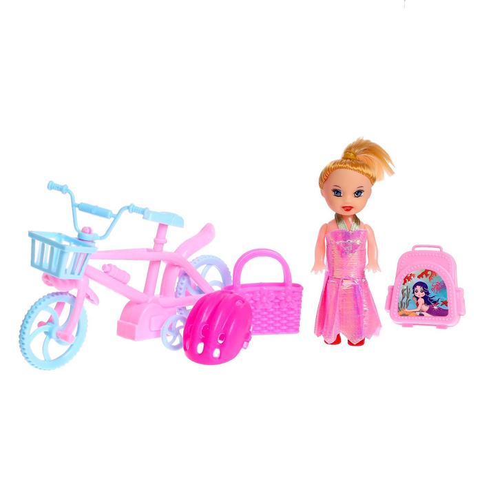 Кукла малышка «Катя» с велосипедом и аксессуарами МИКС 51144