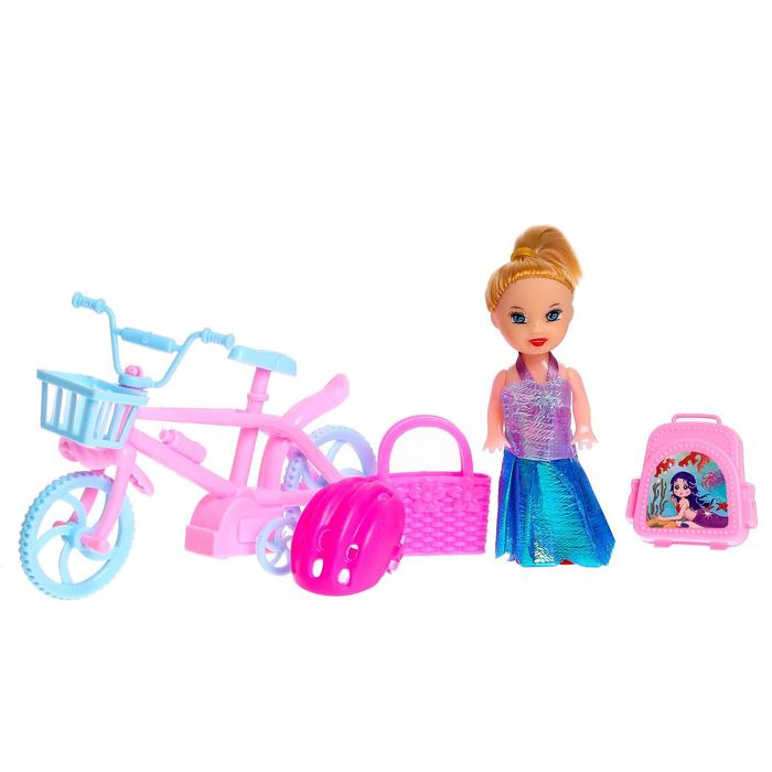Кукла малышка «Катя» с велосипедом и аксессуарами МИКС 51144