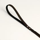 Поводок кожаный плетеный "Коса", 1.25 м х 1.1 см, черный - Фото 3