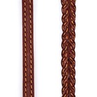 Поводок кожаный плетеный "Коса", 1.25 м х 1.1 см, коричневый - Фото 5