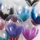 Шар латексный 12" браш, синий, кристалл, набор 5 шт. - фото 54959693