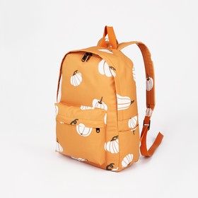 Рюкзак, отдел на молнии, наружный карман, цвет оранжевый, «Тыквы»
