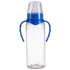 Бутылочка для кормления, классическое горло, 250 мл., от 3 мес., цилиндр, с ручками, цвет МИКС - Фото 6