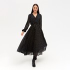 Платье женское с поясом MIST миди, размер 44, чёрный - фото 320015479