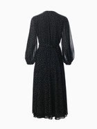 Платье с поясом миди женское MIST, размер 44, чёрное 7333360