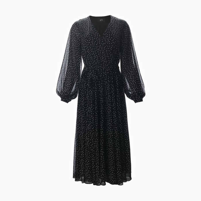 Платье женское с поясом MIST миди, размер 42, чёрный - фото 1927758945