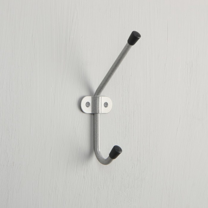 Крючок 2 - х рожковый, серый - Фото 1