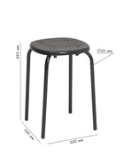 Табурет пластиковый Nika «ТП02/Ч», цвет чёрный - Фото 2