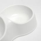 Миска двойная "Мур-мяу" 22,5 см х 13 см х 6 см, 0,2 литра, белый - Фото 3