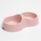 Миска двойная «Мур-мяу» 22.5 см × 13 см × 6 см, 0.2 л, розовый - Фото 2