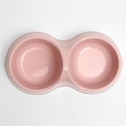 Миска двойная «Мур-мяу» 22.5 см × 13 см × 6 см, 0.2 л, розовый - Фото 3
