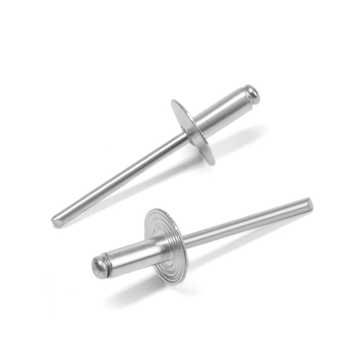 Заклёпки ТУНДРА krep, вытяжные, алюминий-сталь, 4.8×12 мм, неокрашенные, 500 шт. - Фото 1