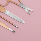 Набор маникюрный, 8 предметов, в футляре, цвет бежевый, розовое золото - Фото 4