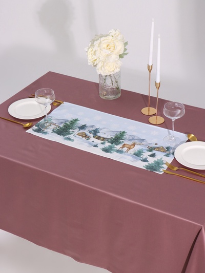 Дорожка новогодняя на стол «Этель» Forest animals 30×70 ± 5 см, 100% хл, саржа 190 г/м²