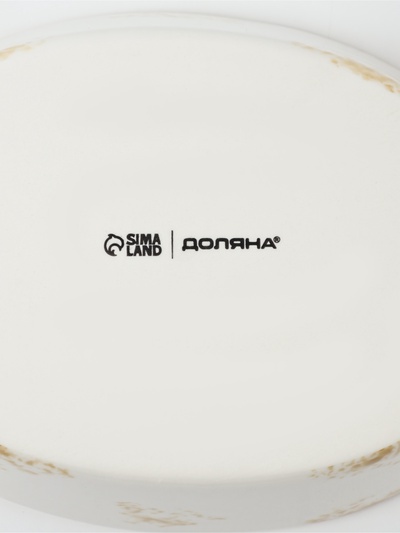Форма для запекания Доляна Organic Gold, 500 мл, 22×13×4.5 см, овальная, фарфор, белое