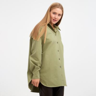 Рубашка женская MINAKU: Casual Collection, размер 50, зелёная