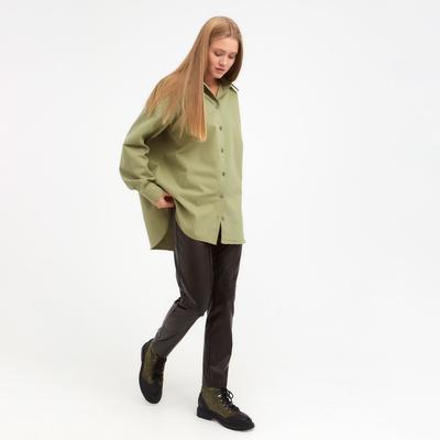 Рубашка женская MINAKU: Casual Collection, размер 50, зелёная