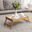 Поднос для завтрака с ножками Доляна, 46.5×25 см, бамбук - Фото 6