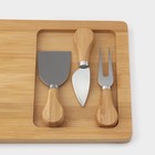 Набор для подачи сыра Доляна Cheese, 3 ножа, доска 38×18.5 см, бамбук - Фото 4
