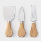 Набор для подачи сыра Доляна Cheese, 3 ножа, доска 38×18.5 см, бамбук - Фото 5