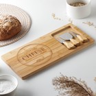 Набор для подачи сыра Доляна Cheese, 3 ножа, доска 38×18.5 см, бамбук - Фото 2
