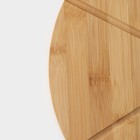 Доска для подачи пиццы Доляна, d=32 см, в комплекте с ножом, бамбук, нержавеющая сталь - Фото 4