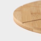 Доска для подачи пиццы Доляна, d=32 см, в комплекте с ножом, бамбук, нержавеющая сталь - Фото 5