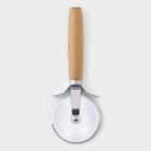 Доска для подачи пиццы Доляна, d=32 см, в комплекте с ножом, бамбук, нержавеющая сталь - Фото 6