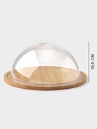 Блюдо для подачи и сервировки Доляна, с крышкой клош, d=24 см, бамбук - Фото 4