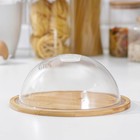 Блюдо для подачи и сервировки Доляна, с крышкой клош, d=24 см, бамбук - Фото 2