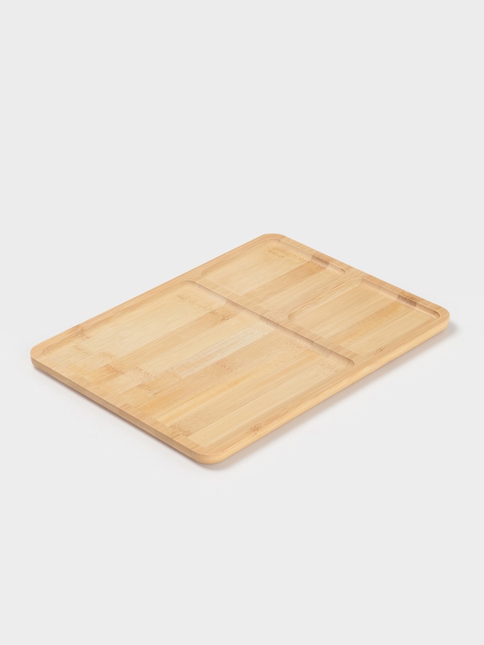 Менажница Доляна Striata, 3 секции, 32×23.5×1.2 см, бамбук - Фото 1