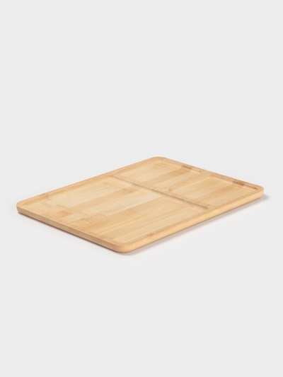 Менажница Доляна Striata, 3 секции, 32×23.5×1.2 см, бамбук