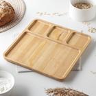 Менажница Доляна Striata, 4 секции, 27,5×27,5×1,5 см, бамбук - фото 54723156