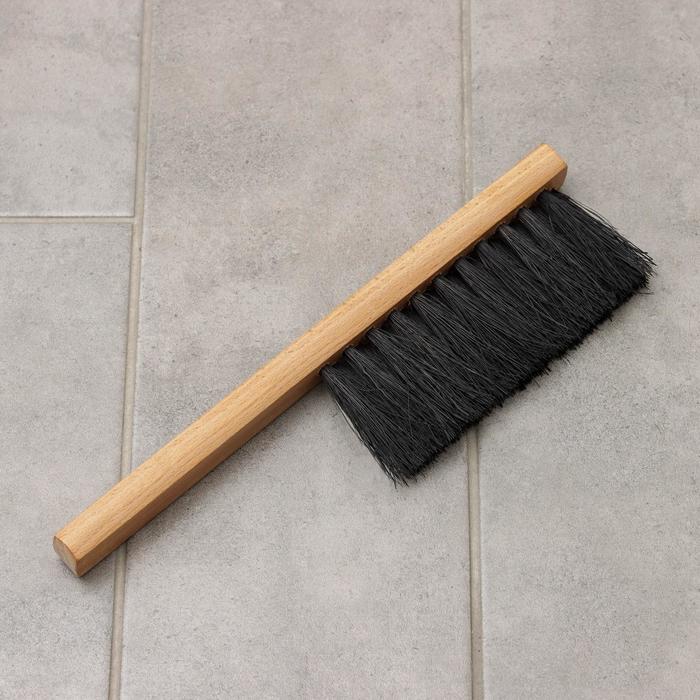 Щётка-смётка техническая, 29×2.5×1.6 см, двухрядная, 22 пучка, бук, кокосовое волокно чёрное - Фото 1