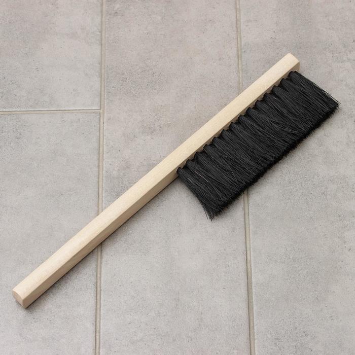 Щётка-смётка техническая, 39×2,5×1,6 см, двухрядная, 28 пучков, бук, кокосовое волокно чёрное - Фото 1