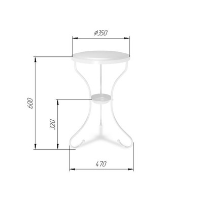 Столик журнальный, 470х470х600, Золото