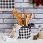 Корзинка текстильная «Этель. Клетка», 14×12 см - Фото 1