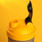 Шейкер спортивный «Смелость характер», жёлтый, с чашей под протеин, 500 мл - Фото 7