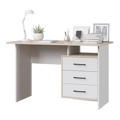 Стол компьютерный Лайт с тумбой, 1200х750х600, Дуб сонома/белый