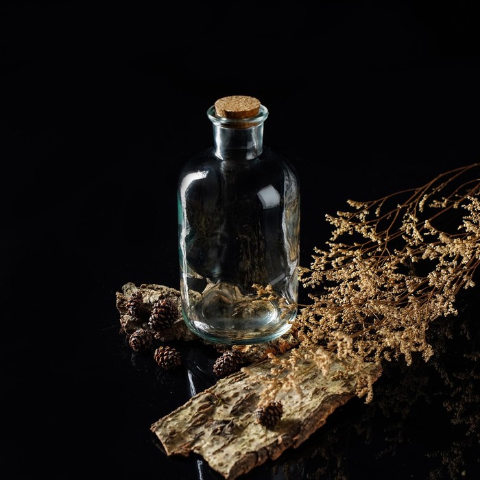 Бутылка стеклянная для соусов и масла с пробковой крышкой Доляна «Парфе», 1,1 л, 10×20,5 см - фото 1907299457